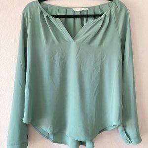 LUSH Teal Mint Long Sleeve Blouse